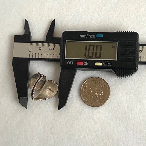 VTG Sterling Silver 925 Southwest Native Style Black Onyx Bypass Band Ring Sz 7 - Picture 15 of 16